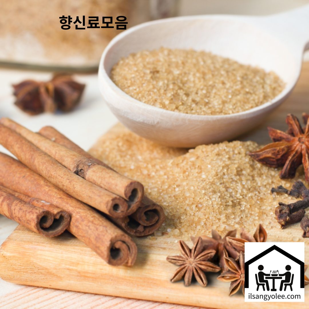 팔각 정향 계피등 향신료 모음